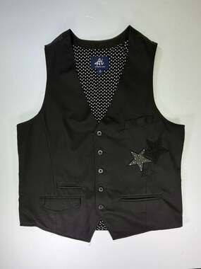 Authentic Icon American Idol Men's Black Vest with Star Embellishments